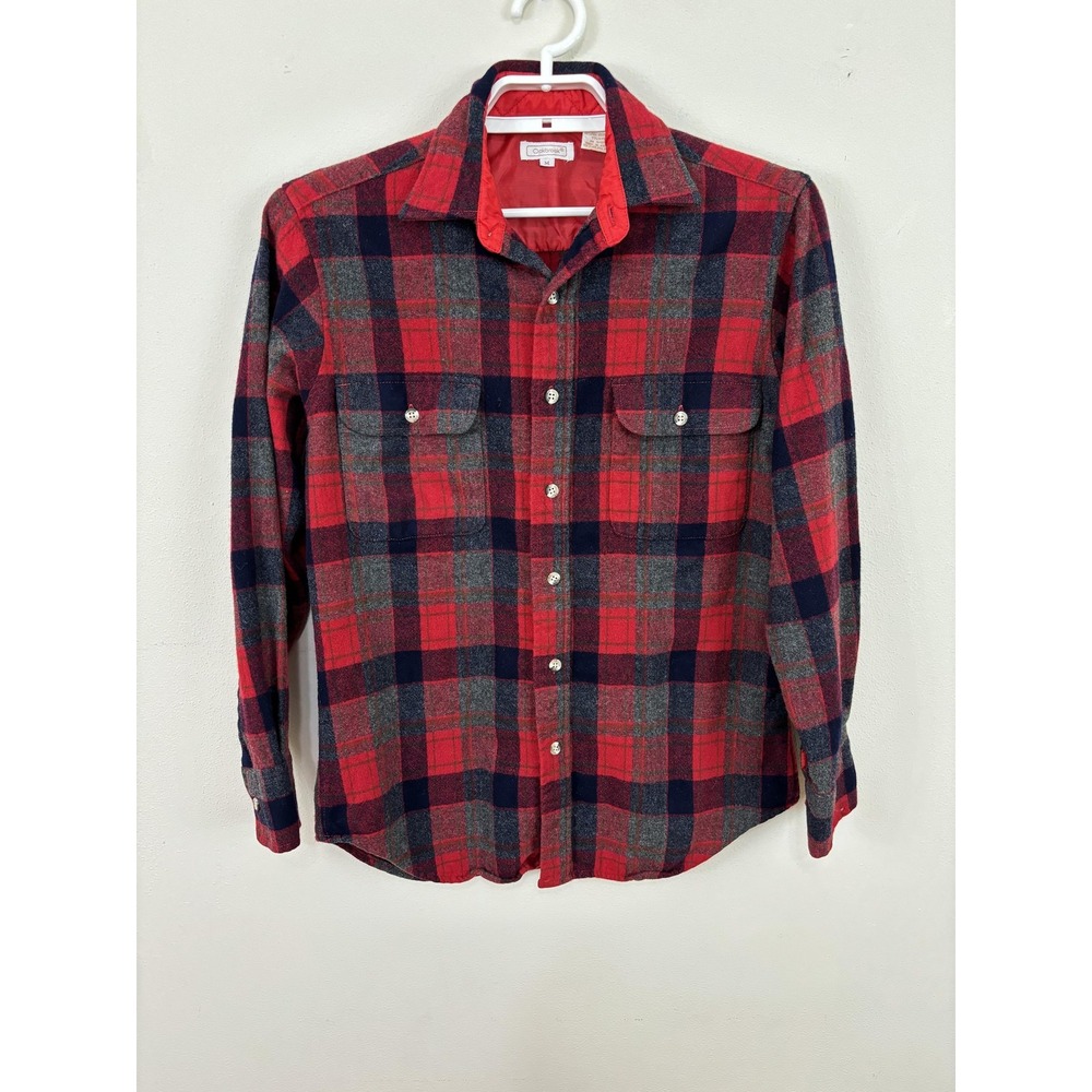 Vintage Oakbrook Shirt Mens Medium‎ Wool Plaid Flannel Lumberjack 80s